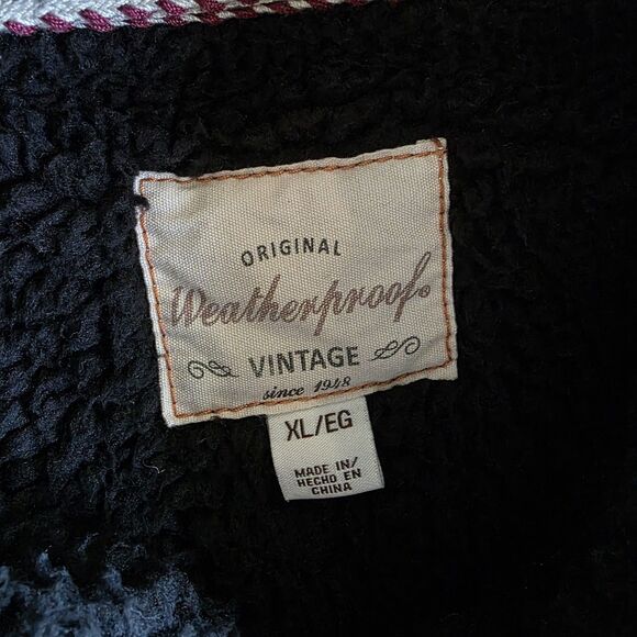 Weatherproof Vintage Hoodie Mens XL Black Sherpa Lined Full Zip Jacket - Picture 5 of 13